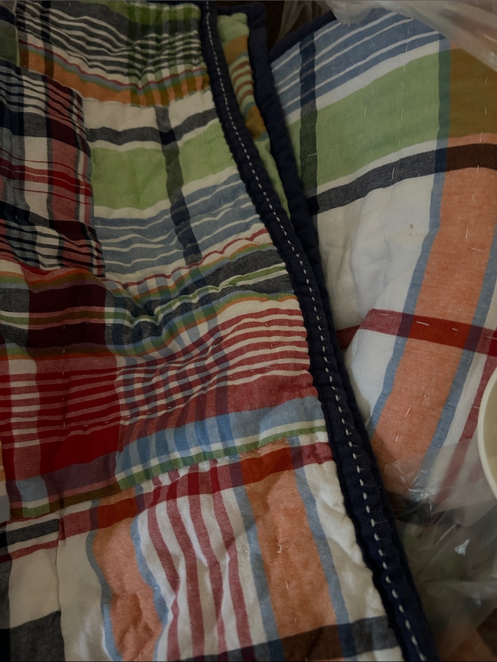 Pottery Barn Kids’ Twin Cotton Quilt  & Matching Shan .  Colorful EUC